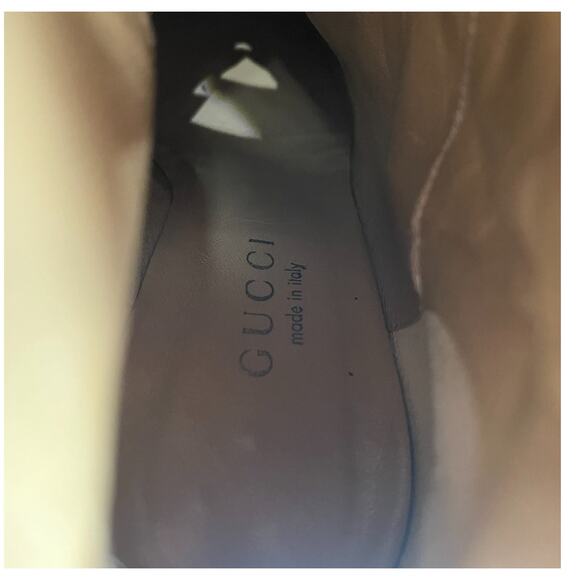 Gucci Vintage Canvas Monogram Block Heels Knee High Boots Black 38.5C US 8.5C - Picture 13 of 14